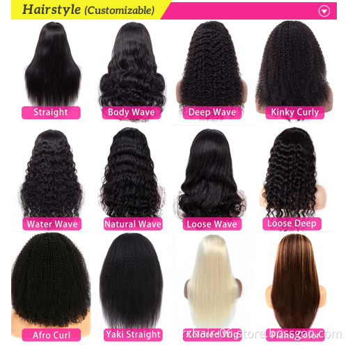 Wholesale 30Inch Brazilian 100% Virgin Human Hair Water Wave HD Lace Frontal Wig Deep Curly Wave Human Hair Wig